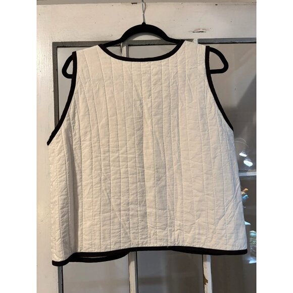 Hand Made Tie Front 100% Organic Cotton Quilted Vest - Picture 2 of 6